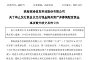 晋江688175，终止重大资产重组